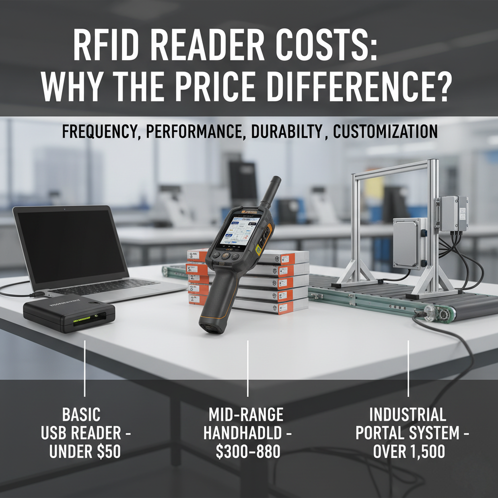 An assortment of RFID readers with price tags