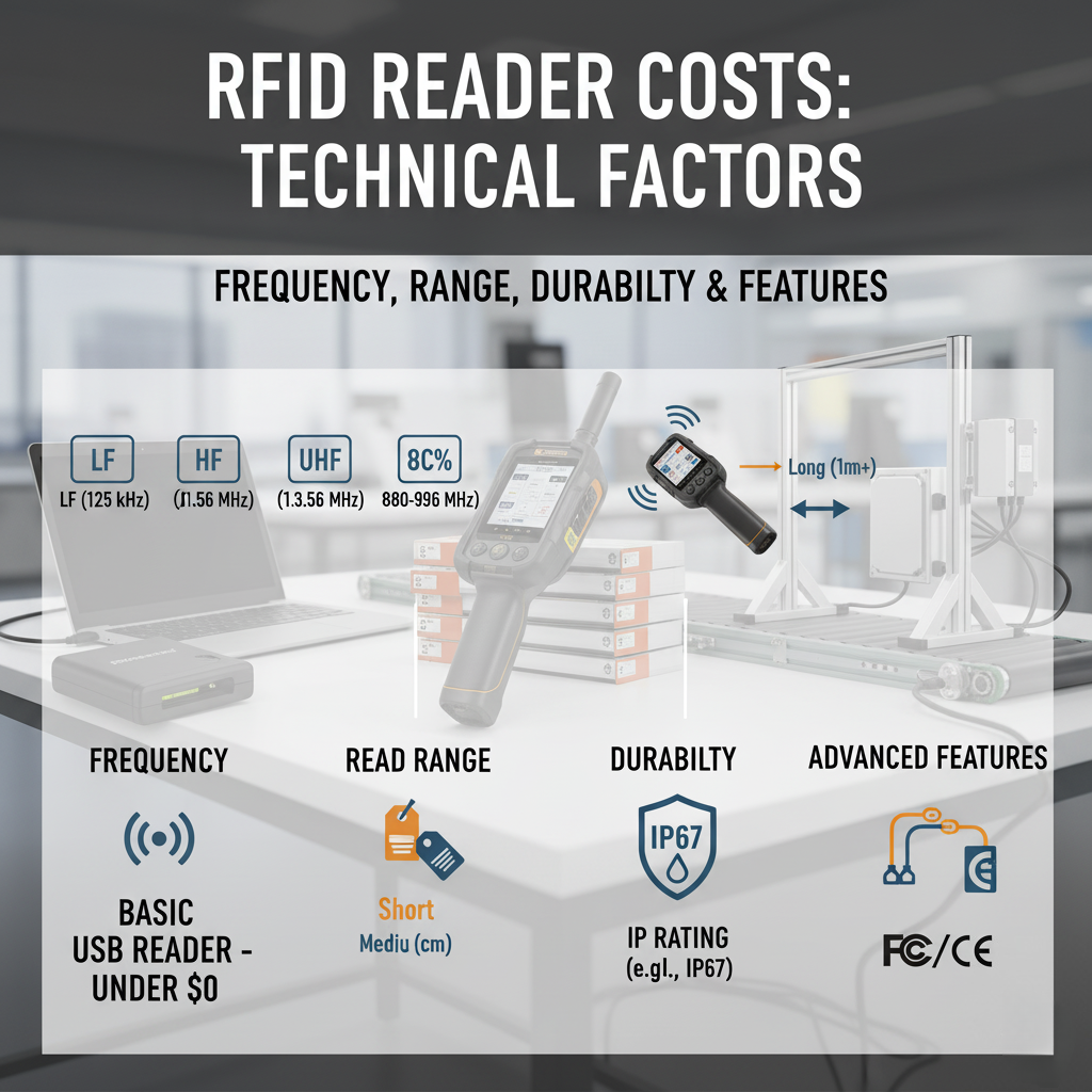 A diagram showing factors that affect RFID reader price