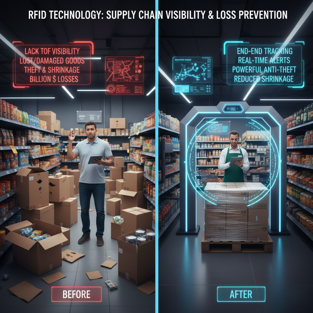 RFID reader portal at a warehouse loading dock