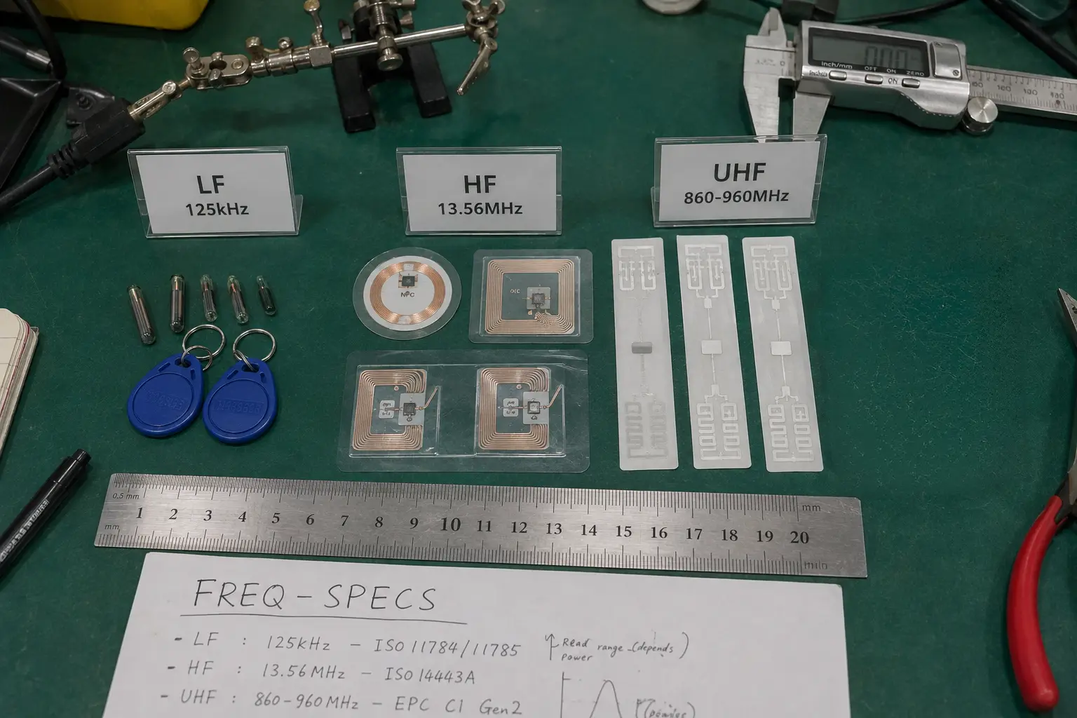 Different types of RFID tags and readers