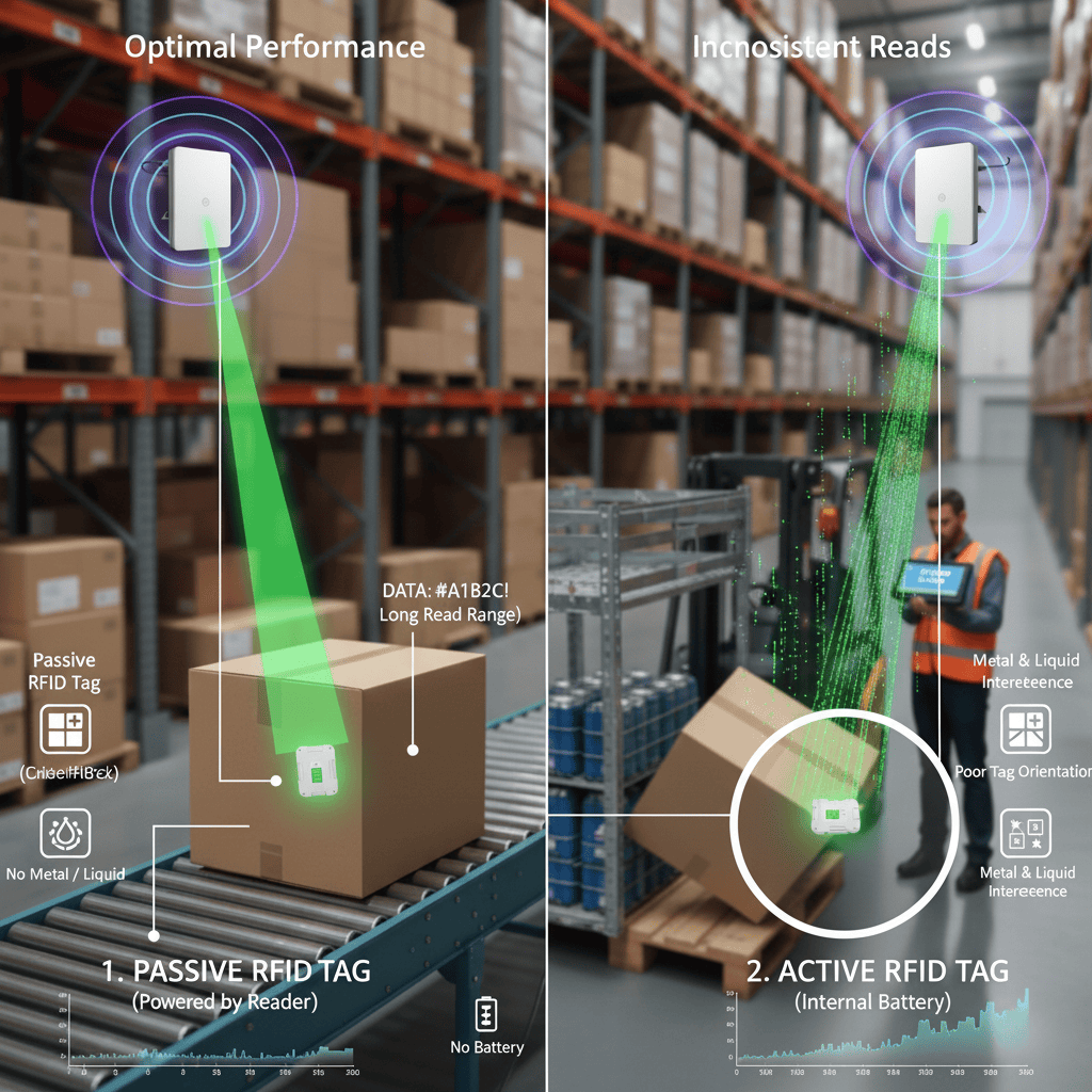 Factors affecting RFID read range