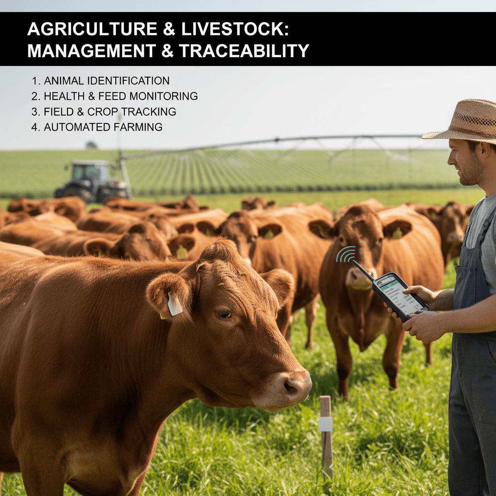 An RFID inlay showing the chip and antenna connection