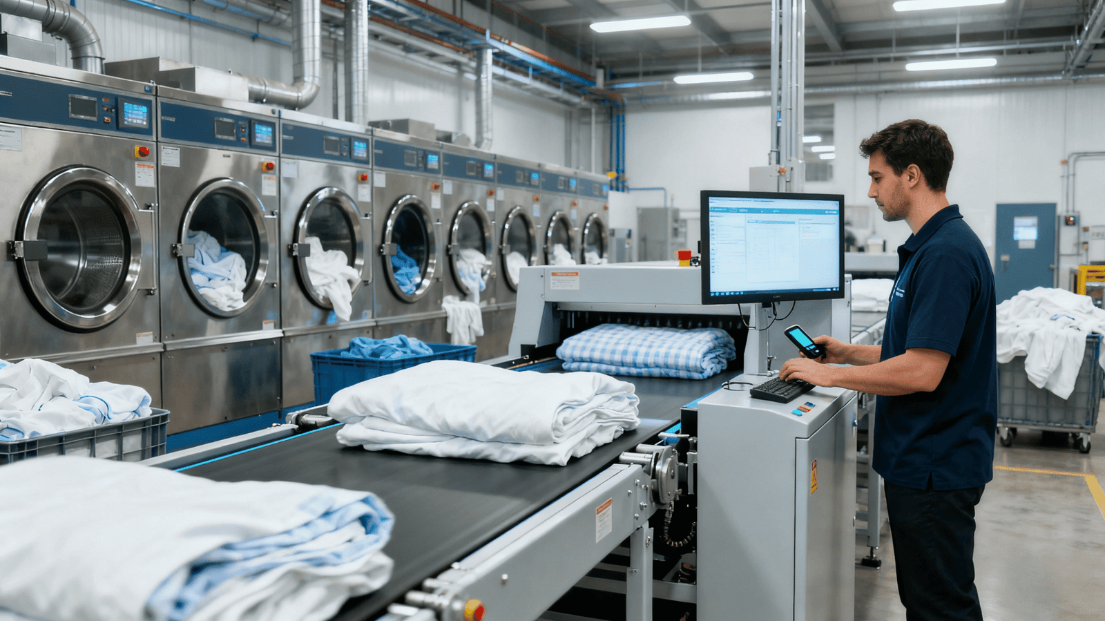 Durable RFID laundry tag shown up close