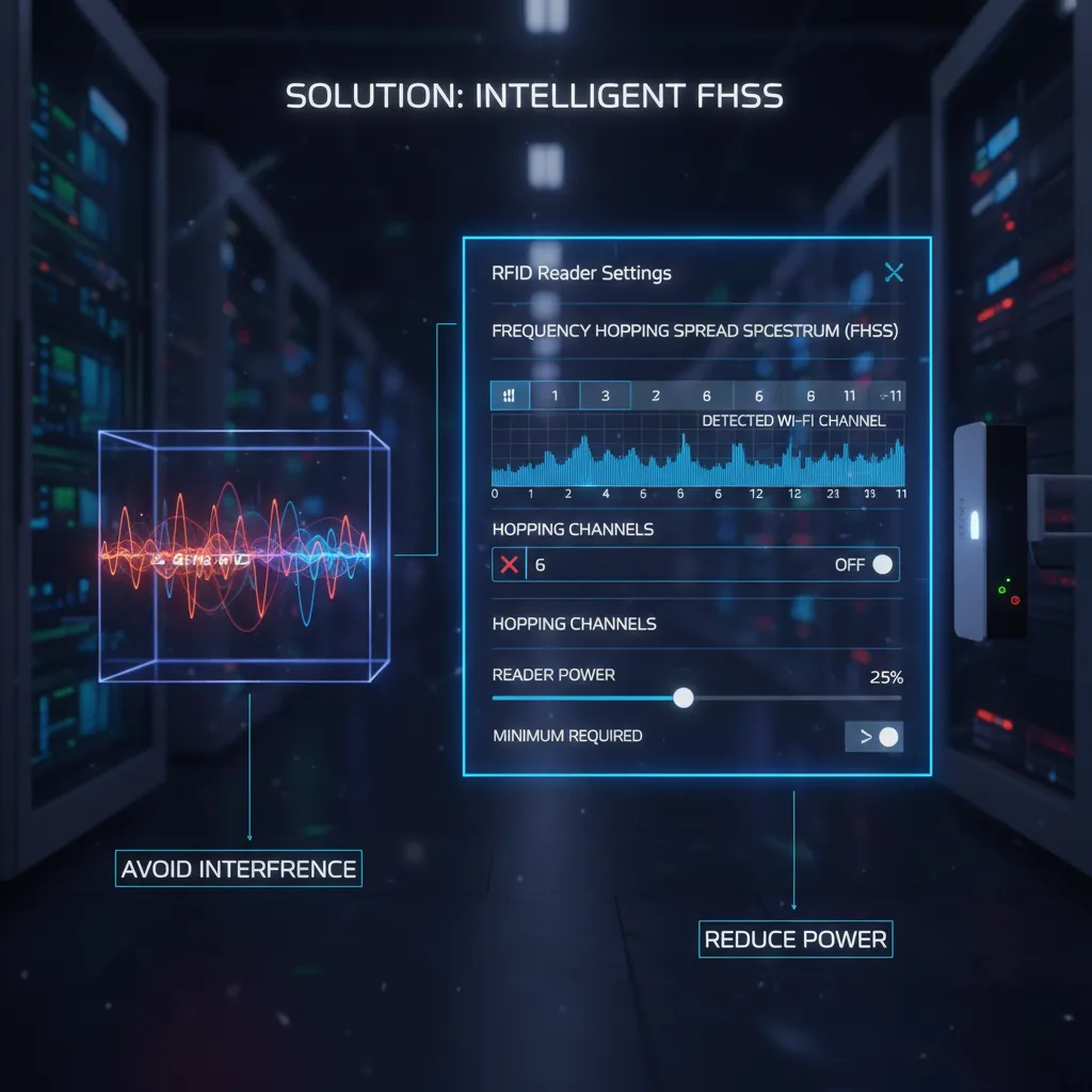 Screenshot of RFID reader channel configuration menu