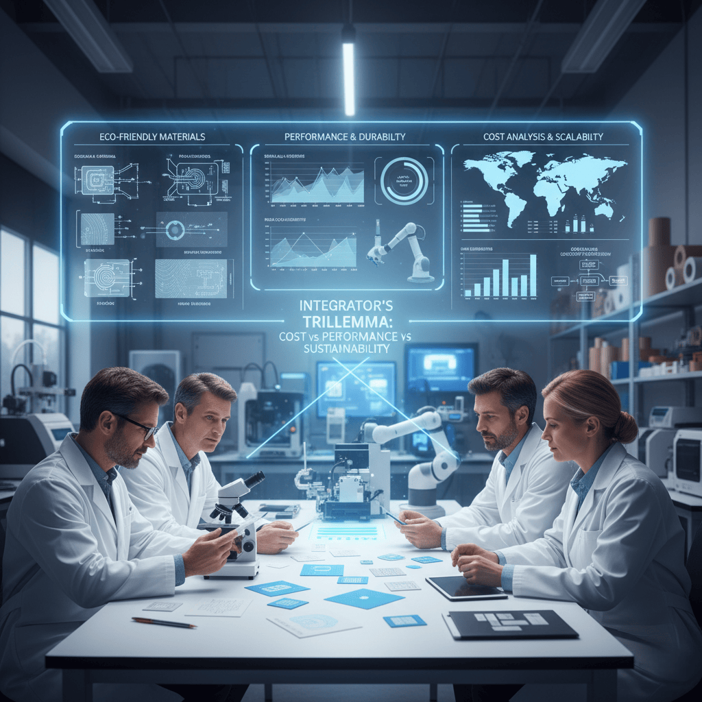 An image of an RFID tag made from paper or other eco-friendly materials