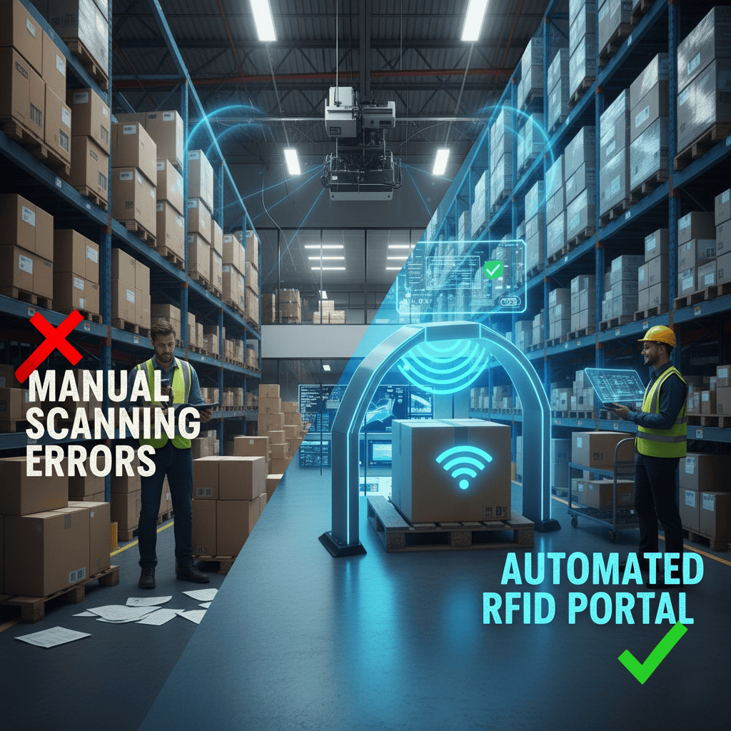 RFID portal in a warehouse dock door