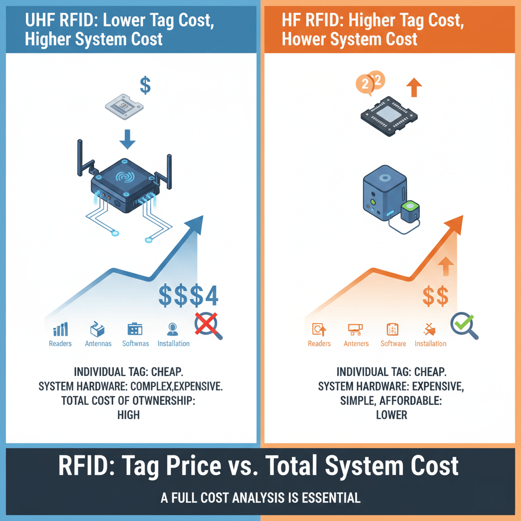 Comparing the cost of RFID tags and readers