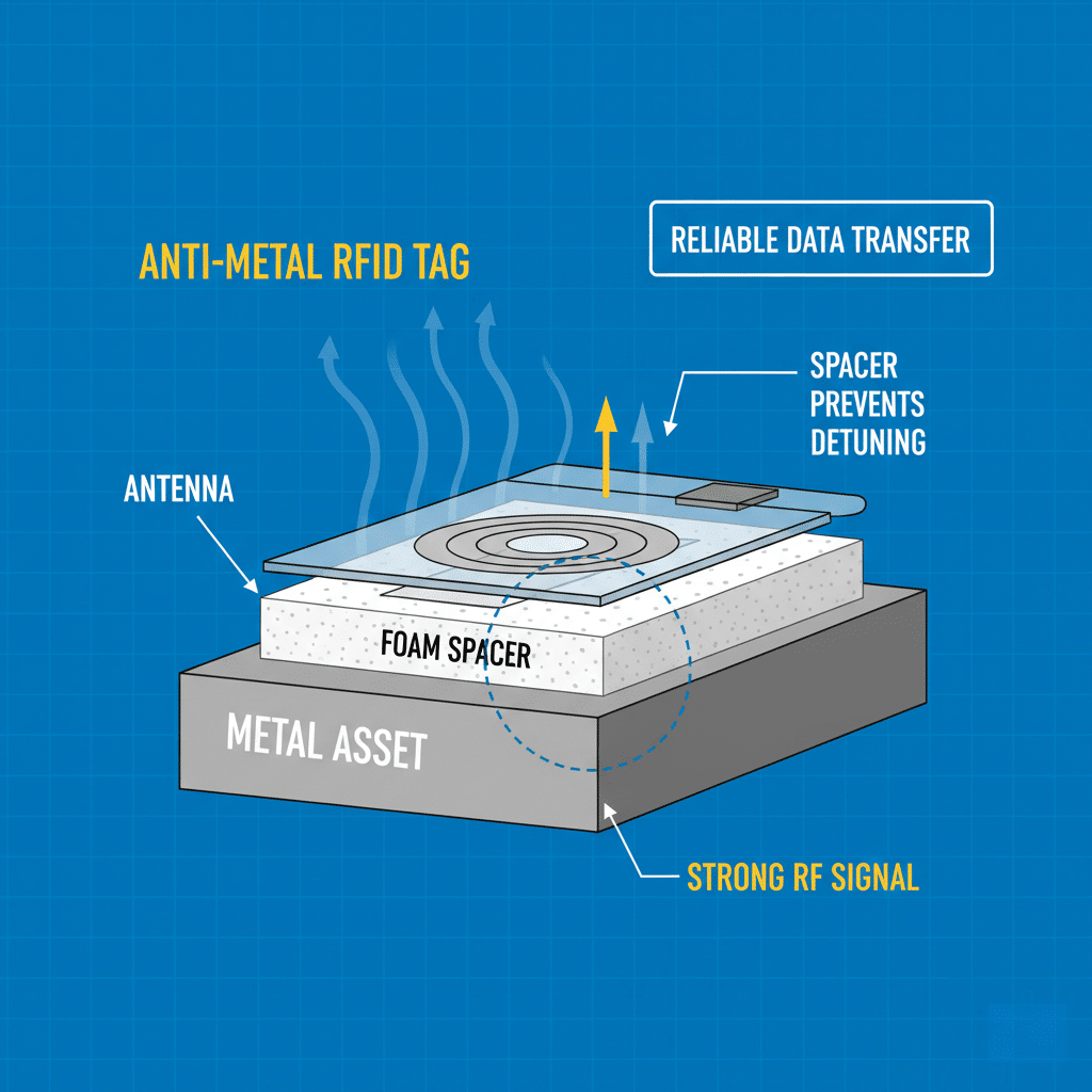 A collection of different anti-metal UHF RFID tags