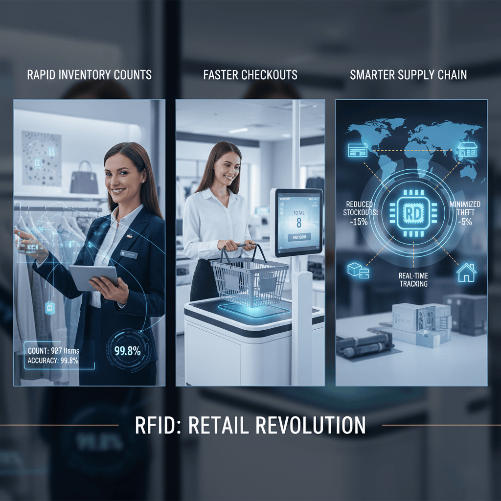 RFID being used in a retail environment to scan apparel