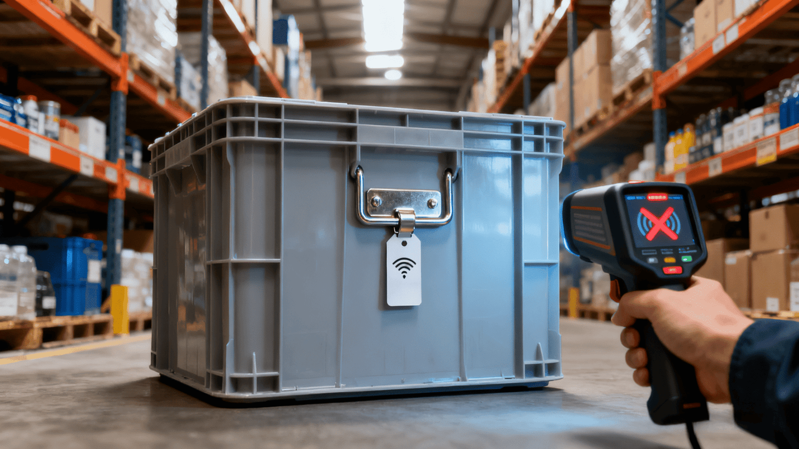 Diagram showing the importance of RFID tag orientation relative to the reader's antenna