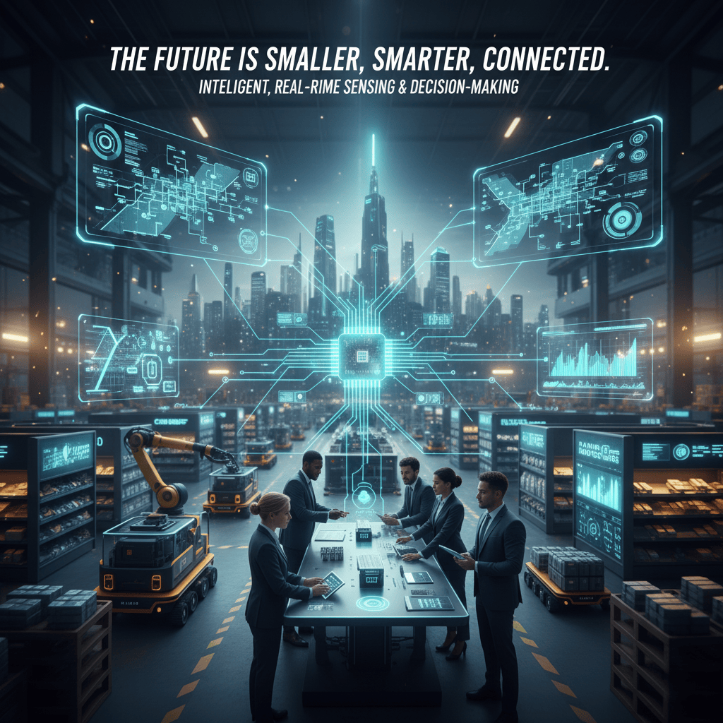 A futuristic depiction of interconnected RFID data points