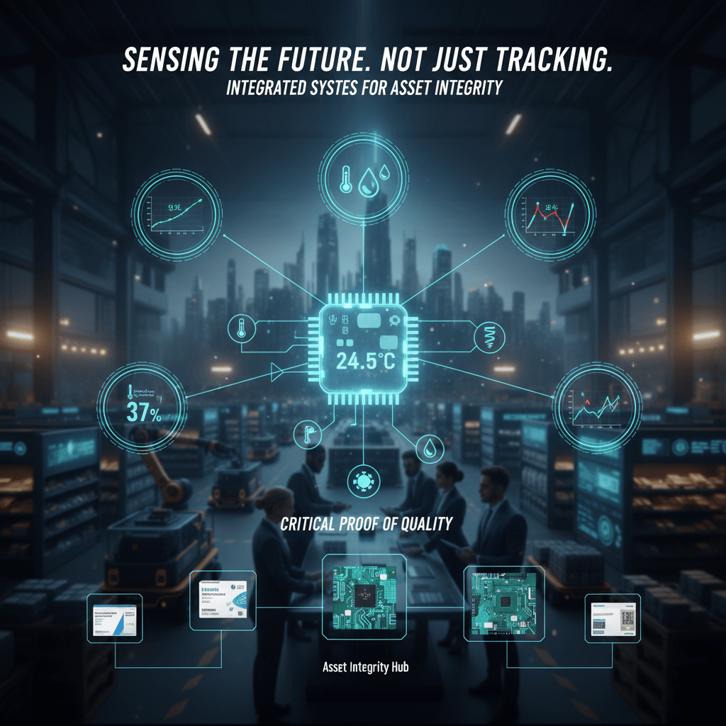 An RFID tag with integrated sensor graphics for temperature and humidity