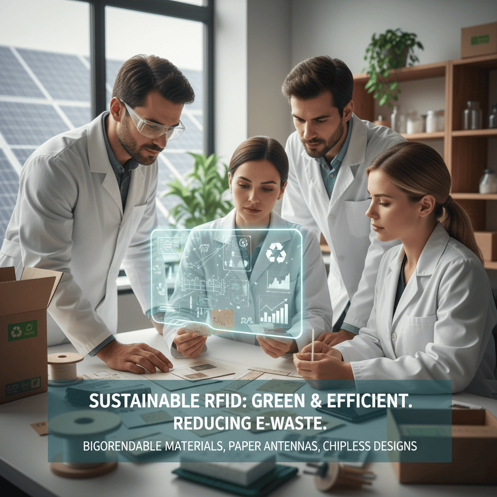 An eco-friendly paper-based RFID tag on a cardboard box