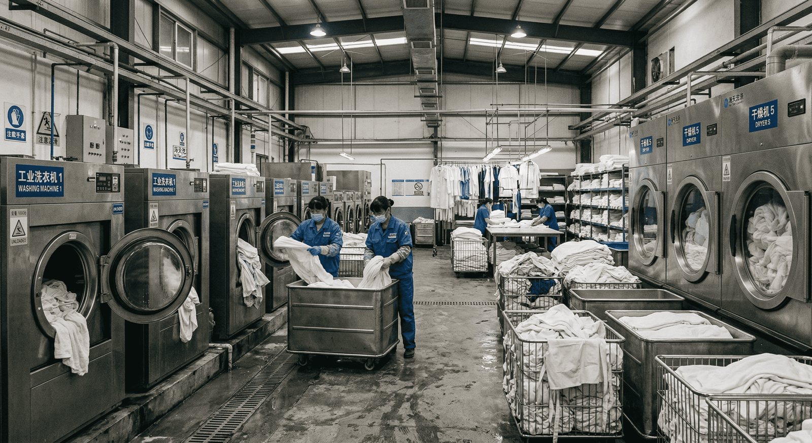 industrial laundry RFID reading tunnel system