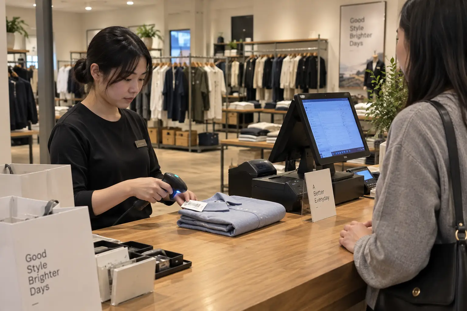 RFID reader scanning retail inventory quickly