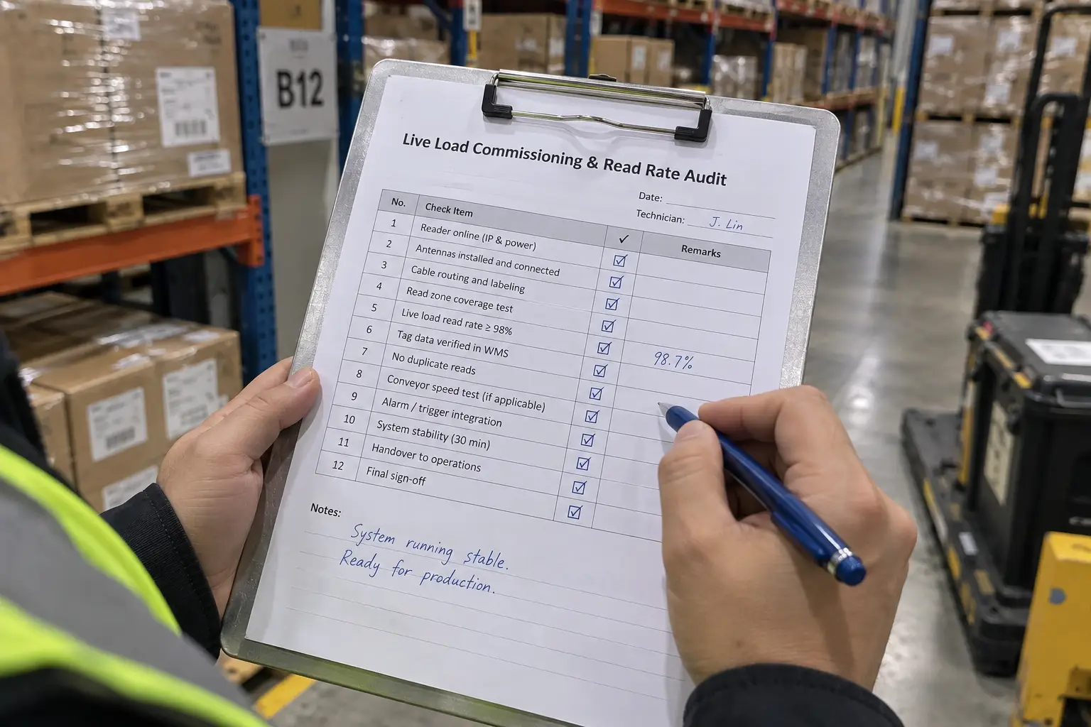 RFID commissioning checklist and read-rate audit during project handover