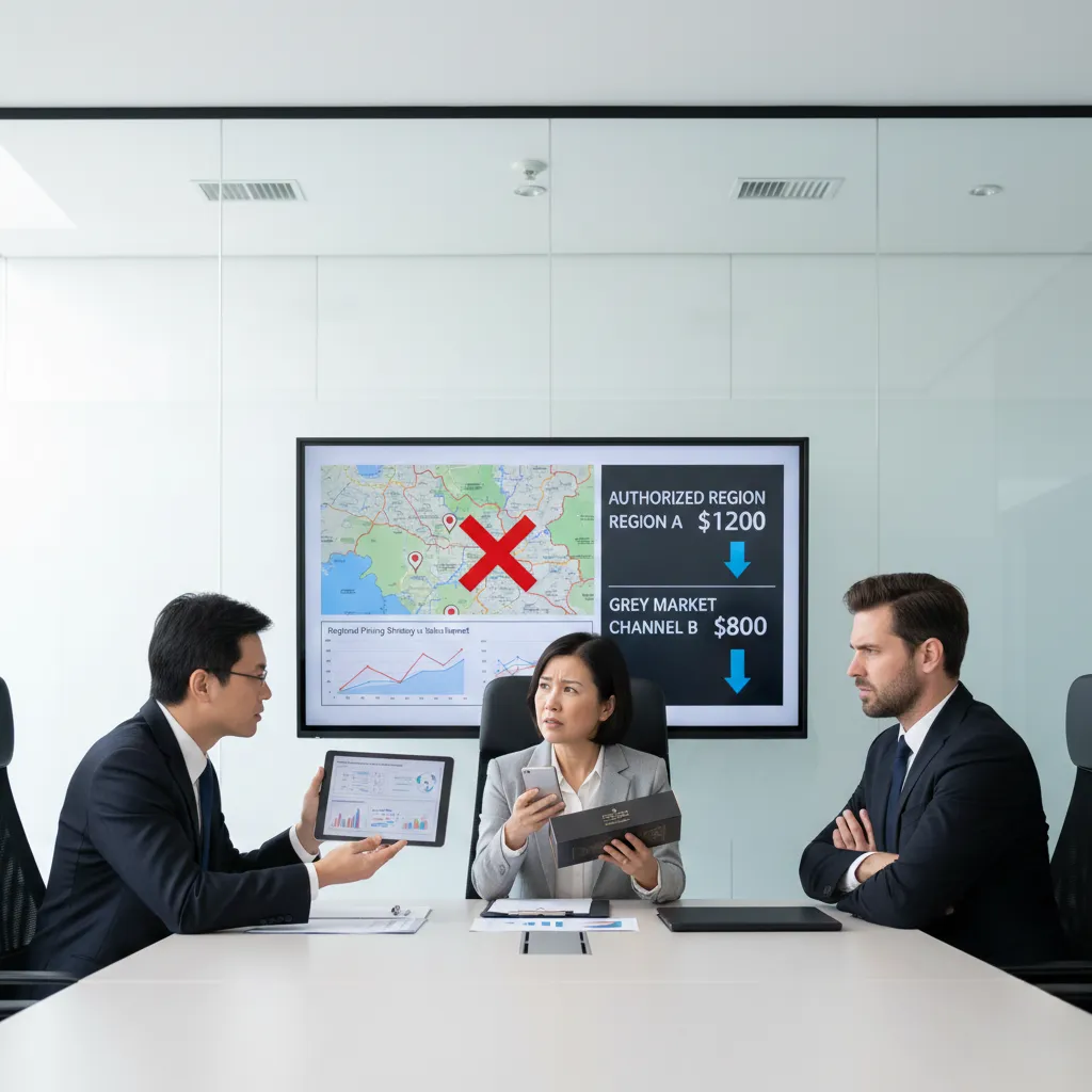 Supply chain map showing grey market diversion