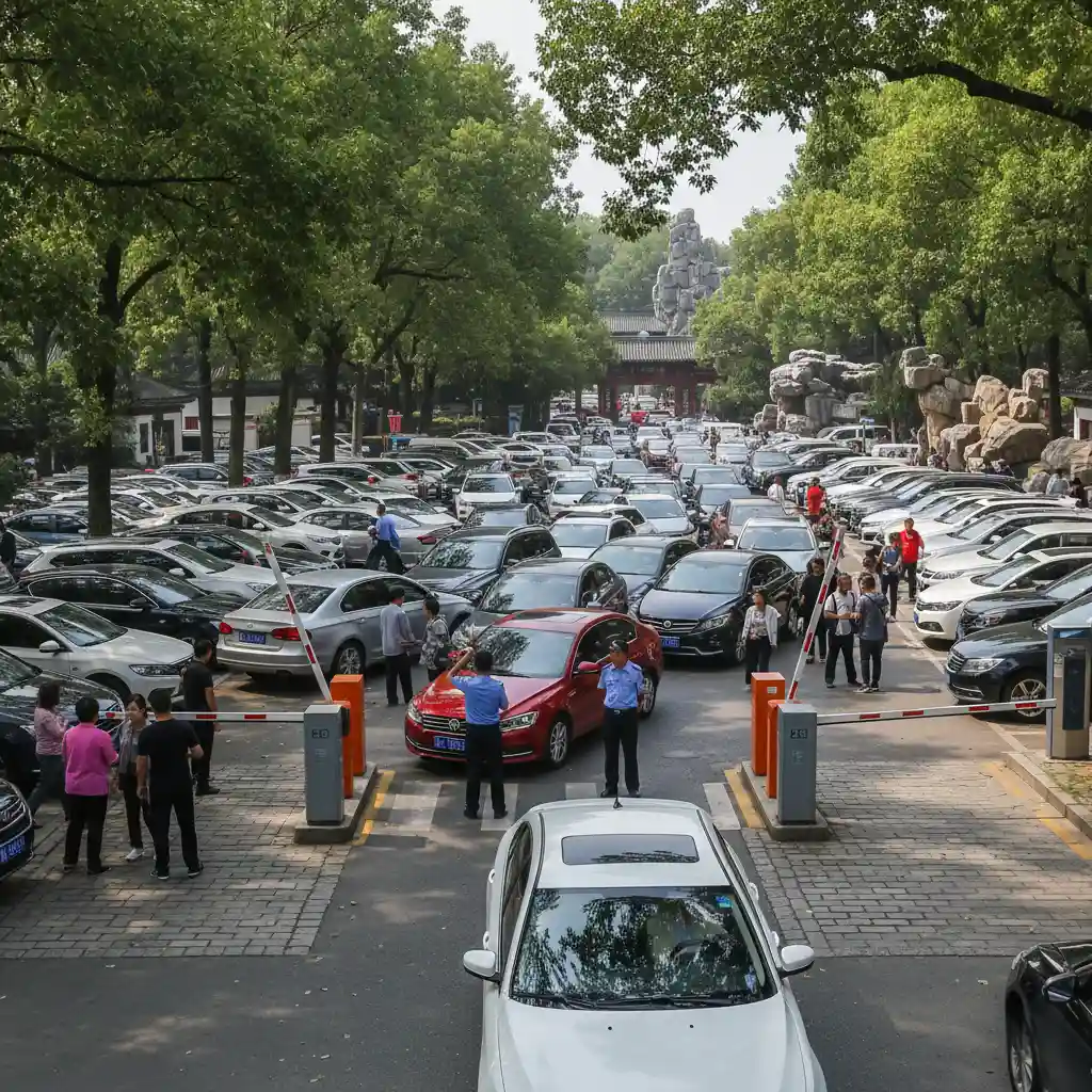 RFID reader mounted on pole with angle adjustments