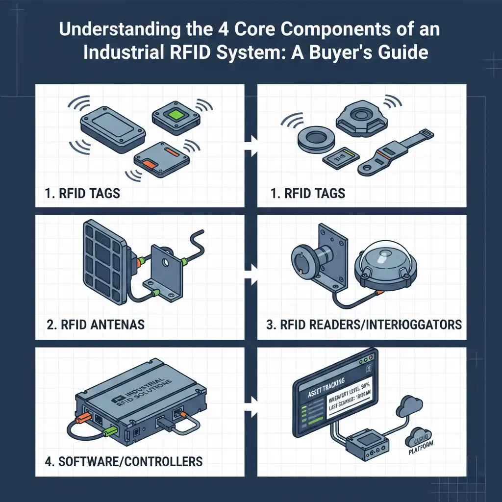 Understanding the 4 Core Components of an Industrial RFID System: A Buyer’s Guide
