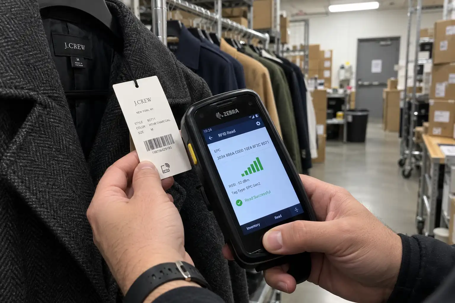 GS1 and RAIN RFID standards workflow for apparel item identification and tagged-item performance