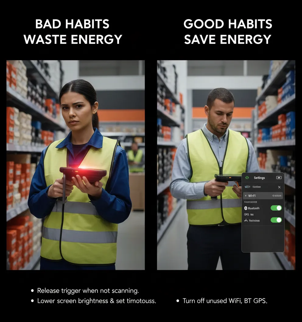 warehouse worker utilizing efficient scanning habits