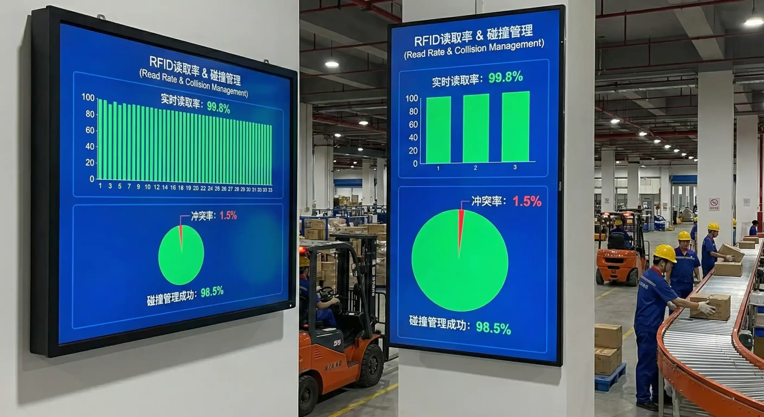 graph showing RFID read rates and tag collision management