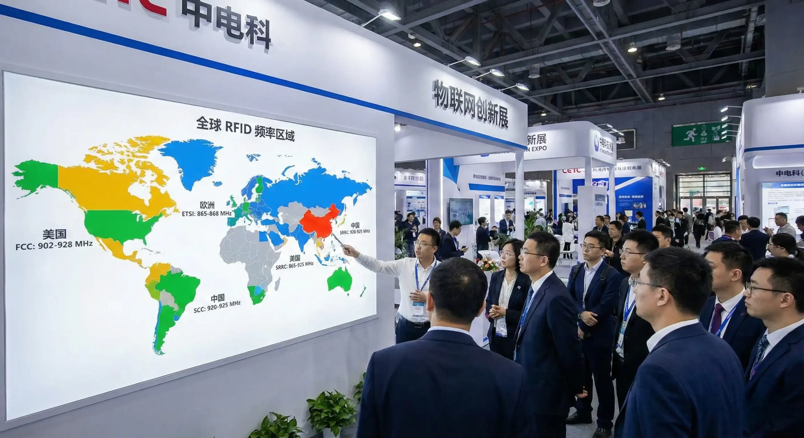 global map showing RFID frequency zones