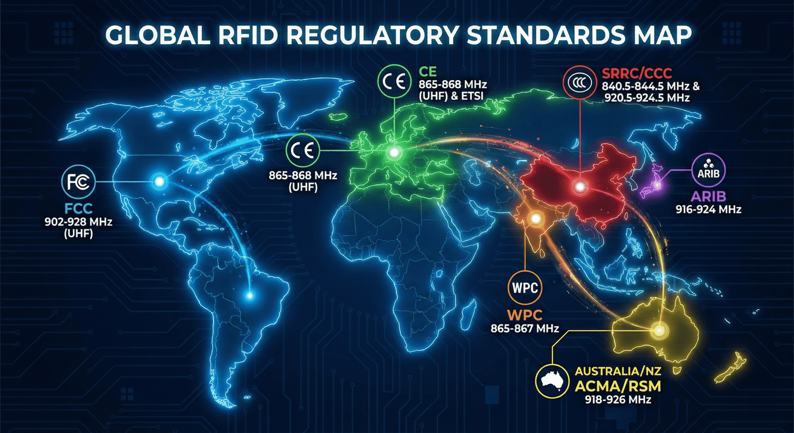 Global RFID compliance standards map