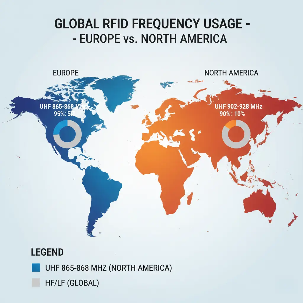map of europe and usa showing diff frequencies