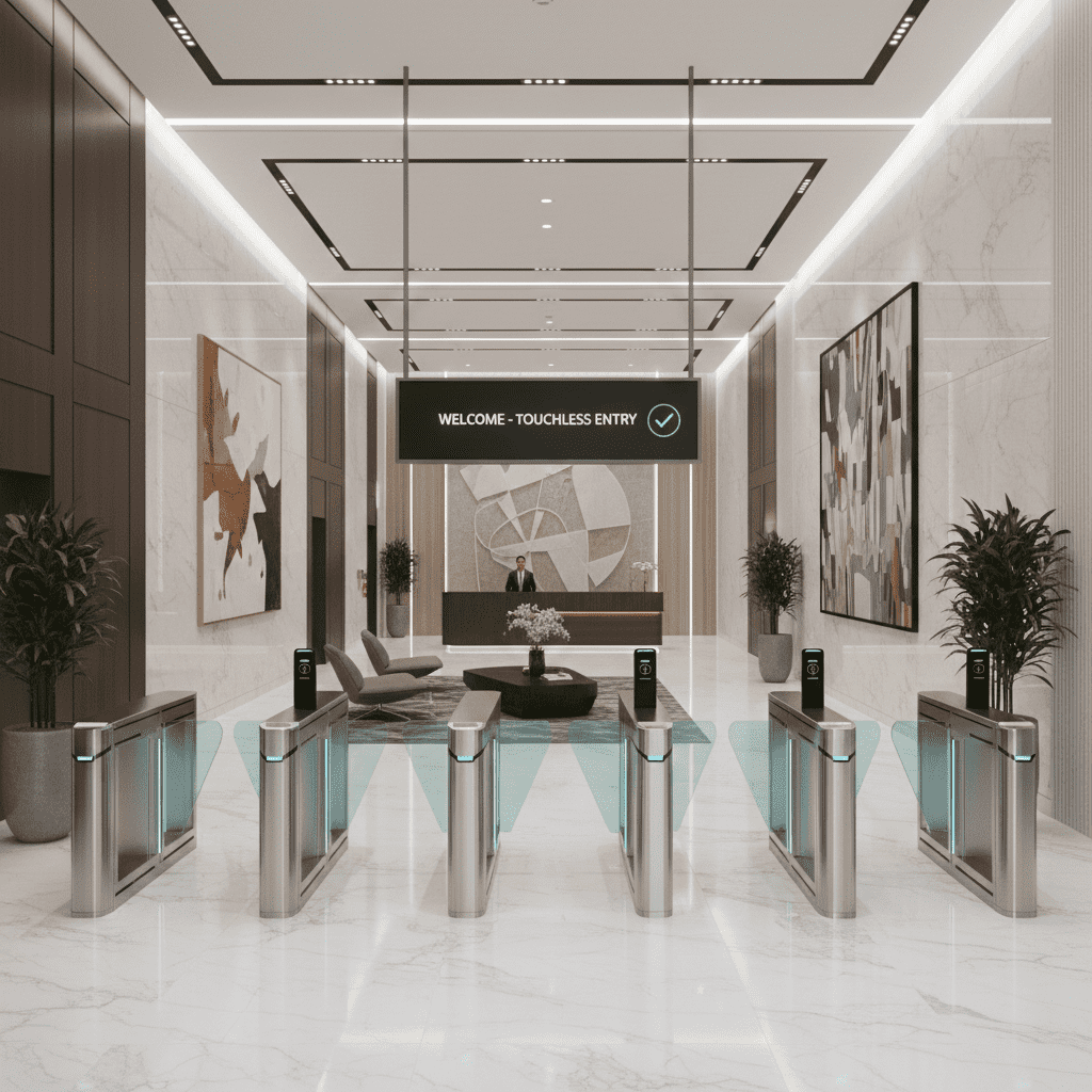 hands free access control lobby