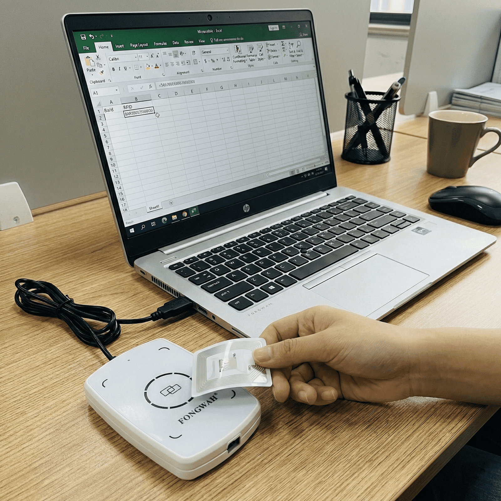 HID mode scanning into Excel