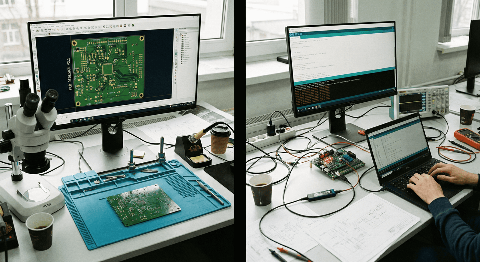 PCB redesign and firmware testing