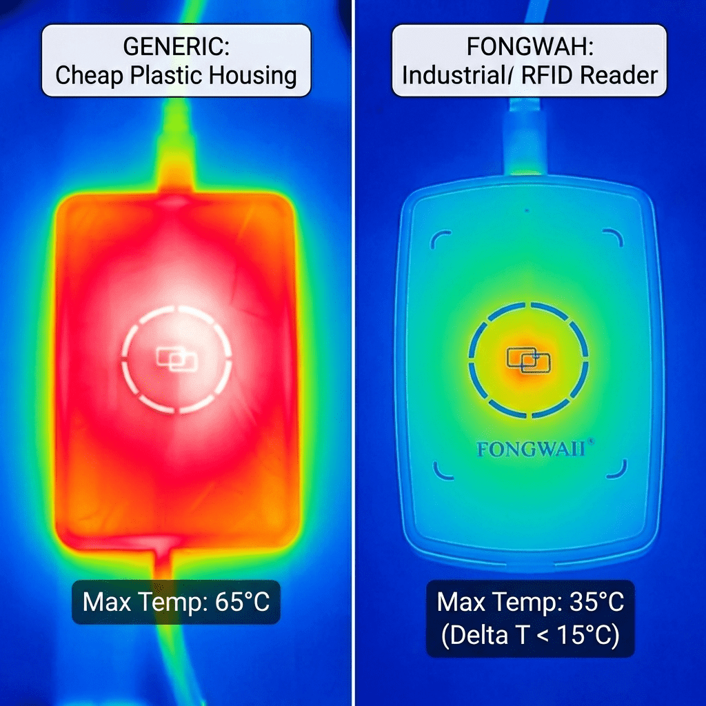 Thermal imaging of RFID reader under load