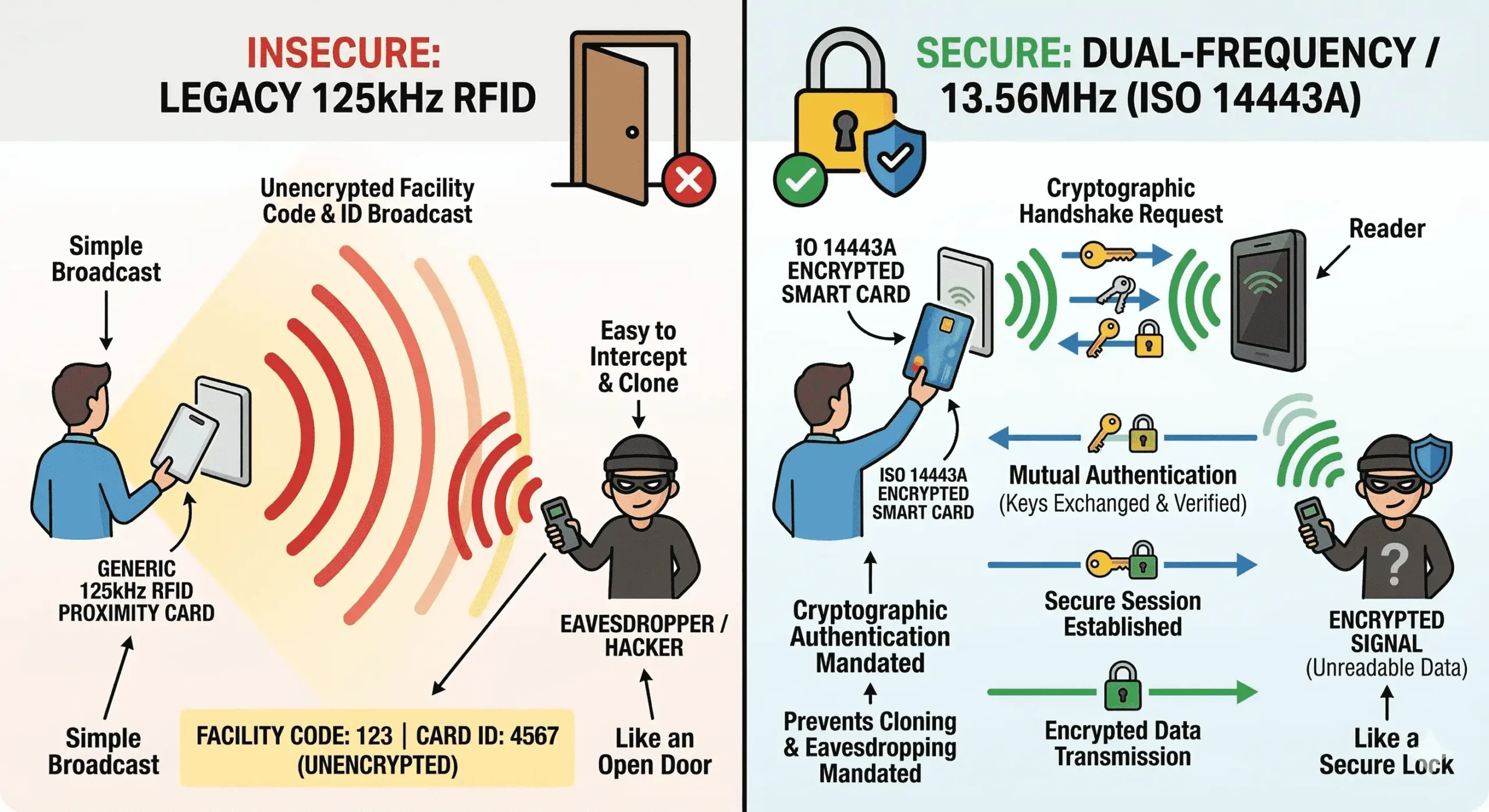 encrypted RFID cards vs unencrypted hackable badges