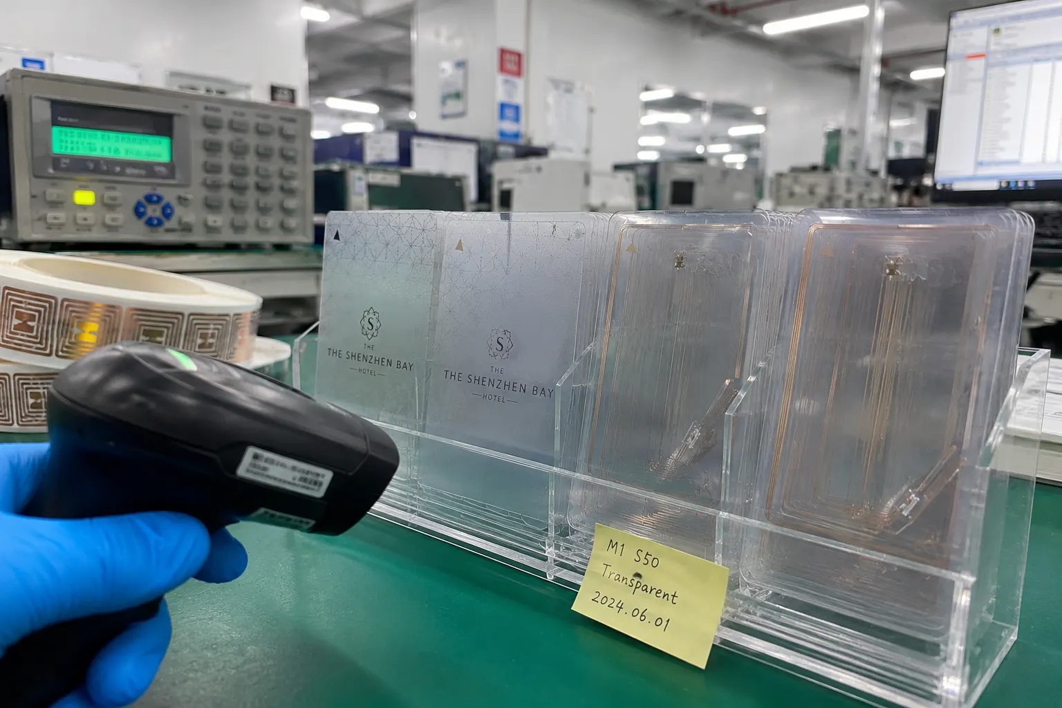 RFID chip programming station close-up