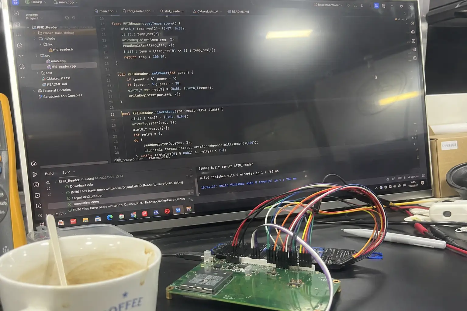 Screenshot of a conceptual SDK interface or code snippet showing `getTemperature()` and `setPower()` commands