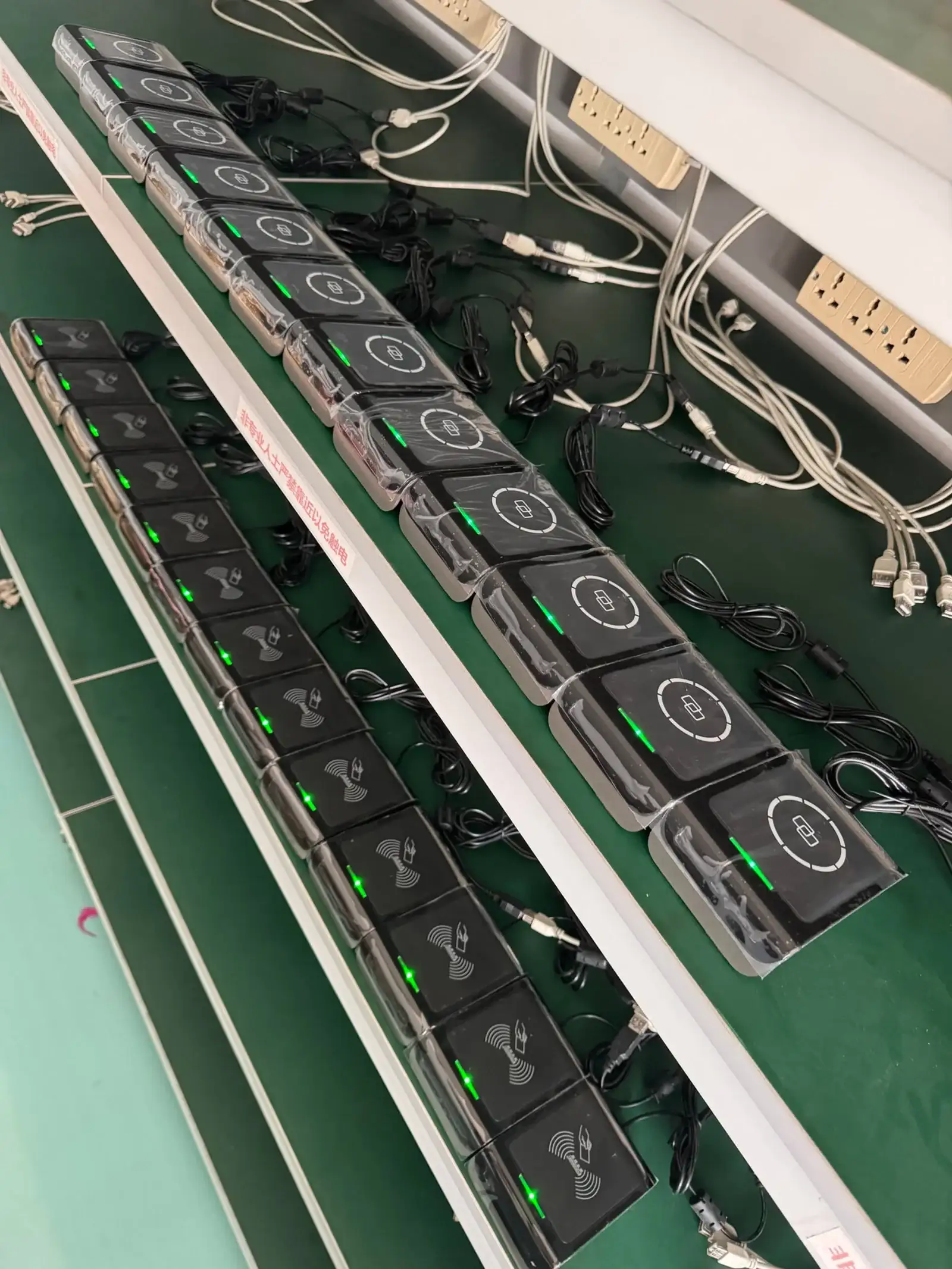 Batch of Fongwah RFID readers powered for configuration and functional testing